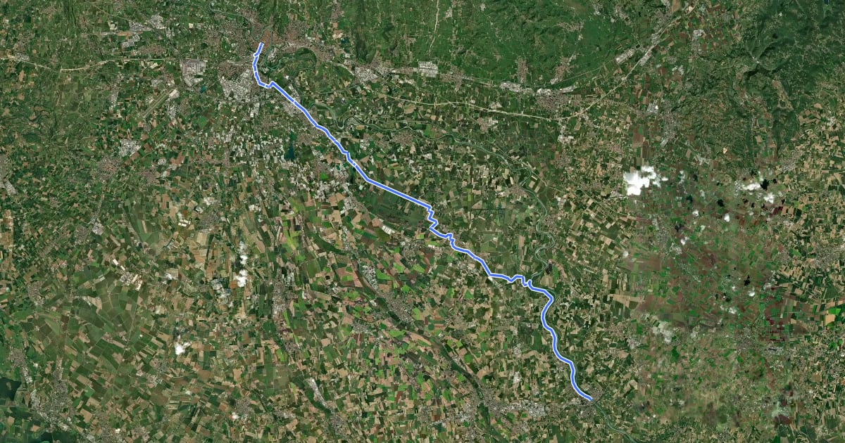 Маршрут Verona - Legnago на спутниковом снимке