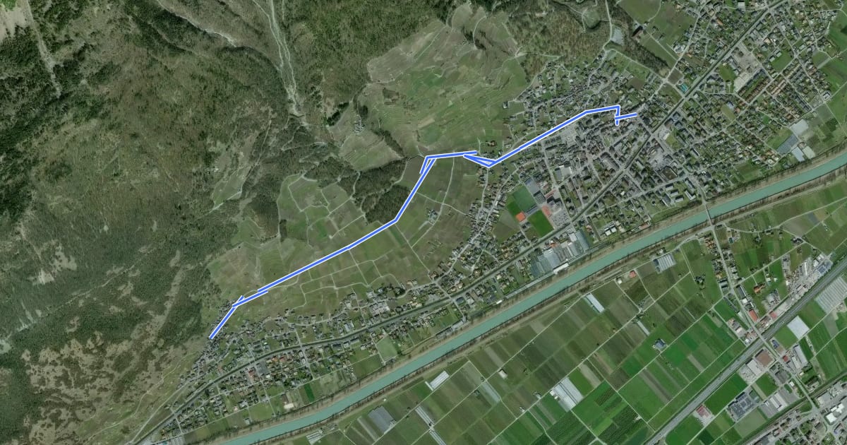 Маршрут Vers l'Église - Fully > Branson - Village на спутниковом снимке