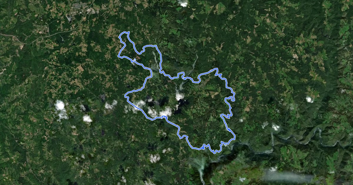 Маршрут Vers les Gorges de la Dordogne на спутниковом снимке