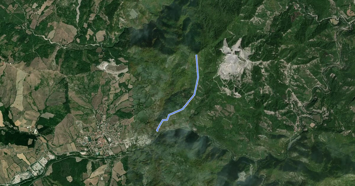Маршрут Vertical Monte Coloreta (VMC) на спутниковом снимке