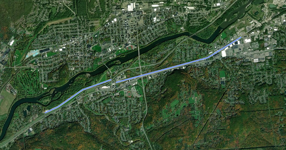 Маршрут Vestal Rail Trail на спутниковом снимке