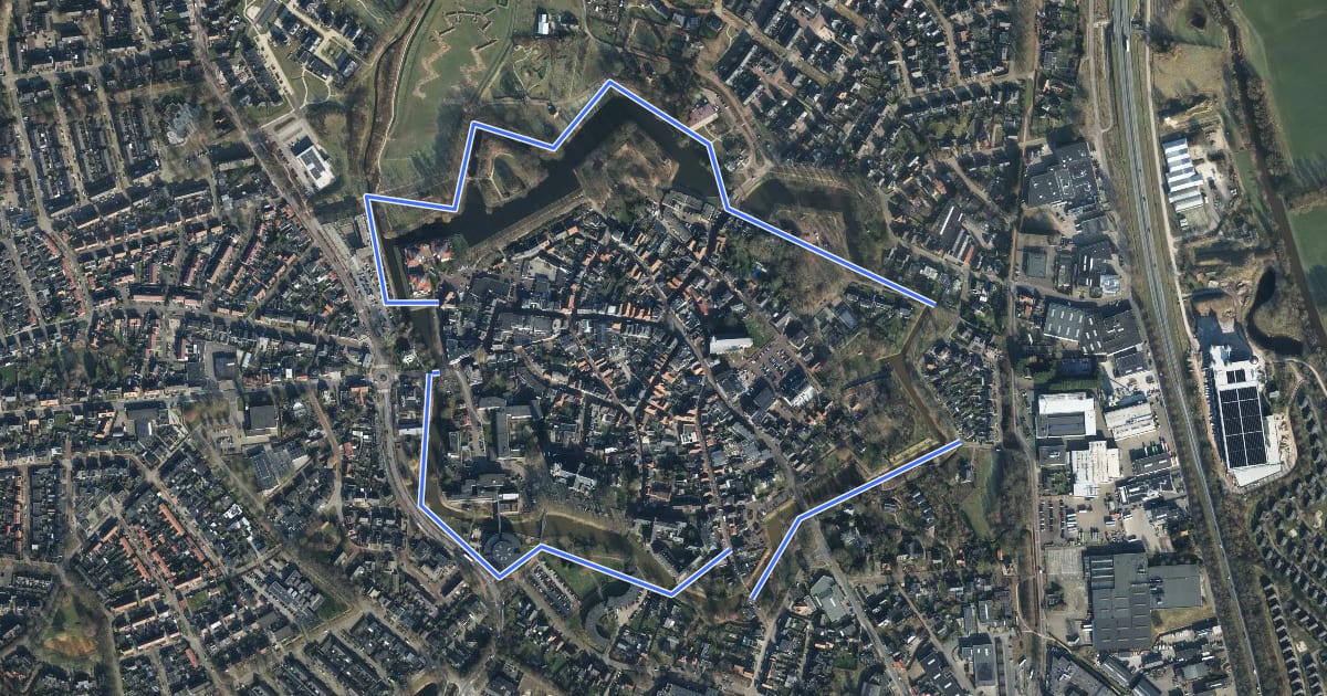 Маршрут Vestingwandeling на спутниковом снимке