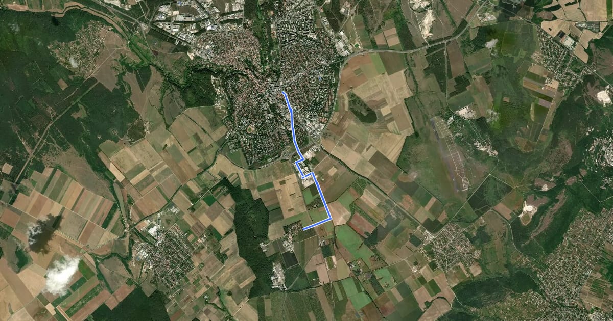 Маршрут Veszprém-Szabadságpuszta на спутниковом снимке