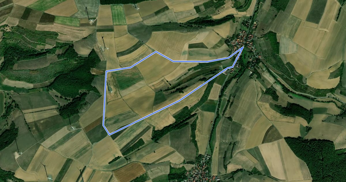 Маршрут VG Alsenz-Obermoschel - Rundwanderweg R39 на спутниковом снимке