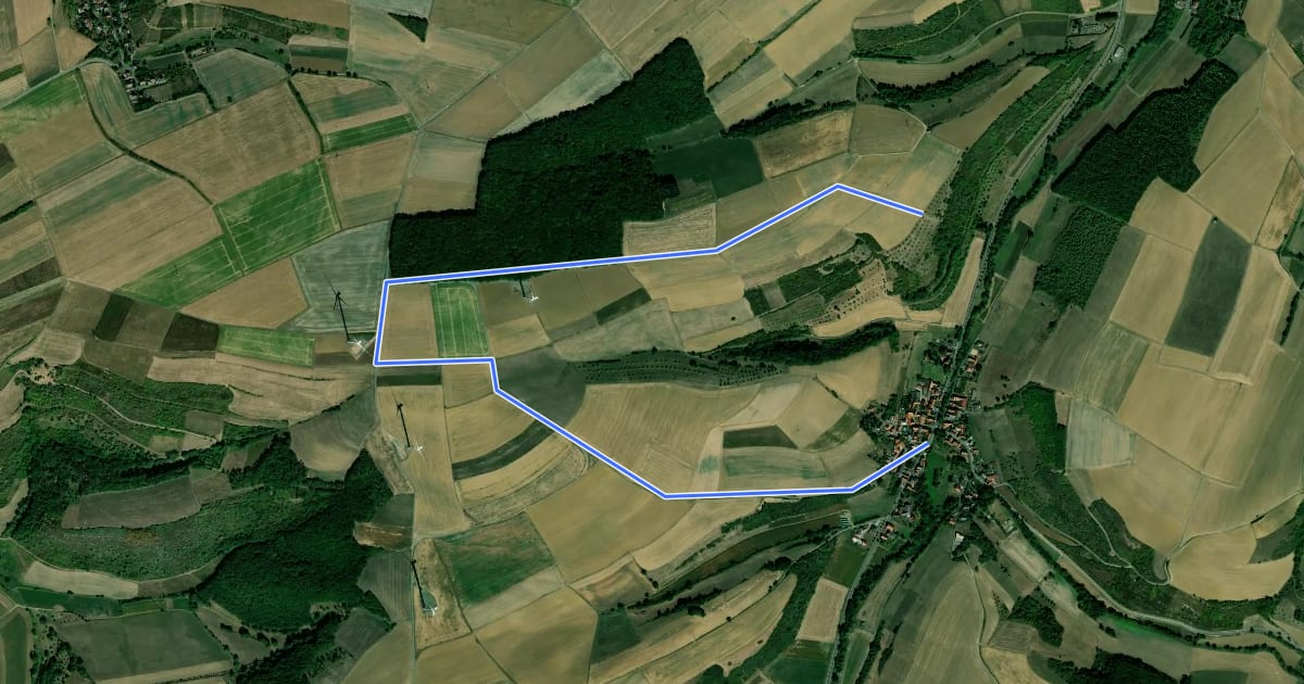 Маршрут VG Alsenz-Obermoschel - Rundwanderweg R40 на спутниковом снимке