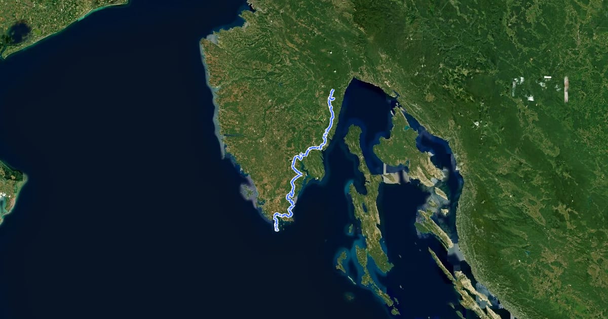 Маршрут Via Adriatica #1: Kamenjak => Poklon на спутниковом снимке