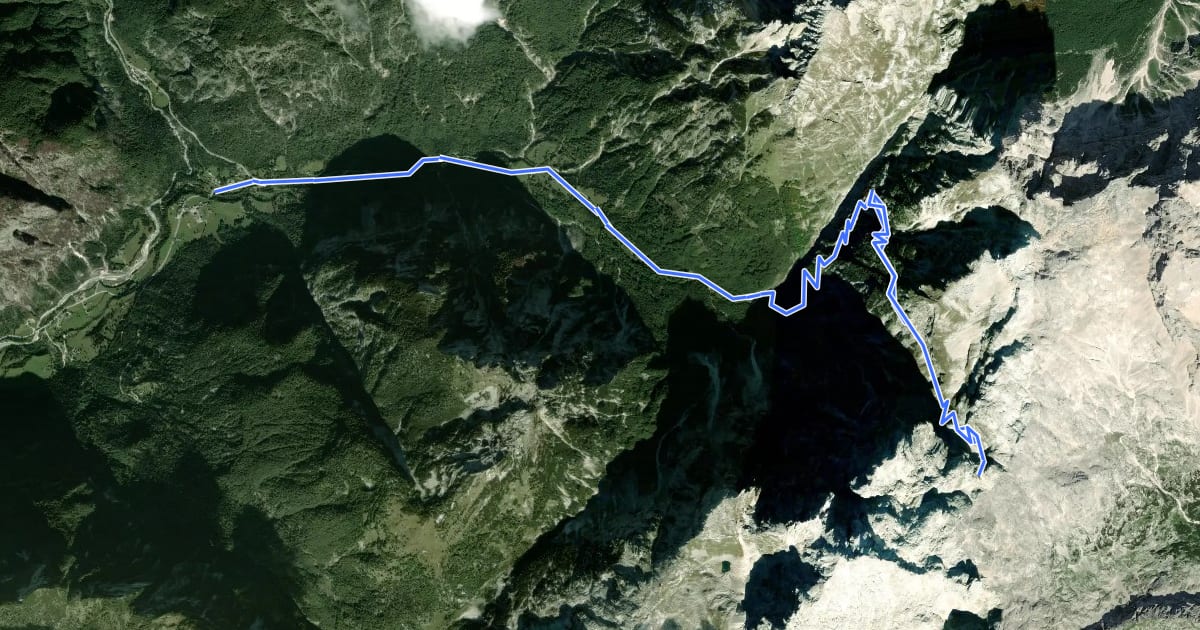 Маршрут Via Alpina Red R13 на спутниковом снимке