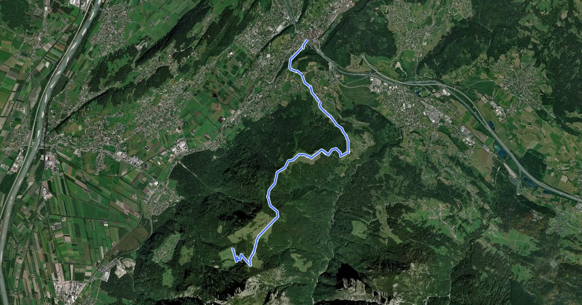 Маршрут Via Alpina Stage 56: Feldkirch - Gafadurahütte на спутниковом снимке