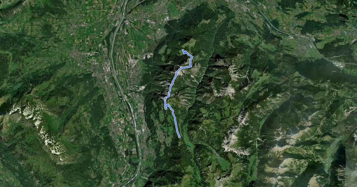 Маршрут Via Alpina Stage 57: Gafadurahütte - Sücka на спутниковом снимке