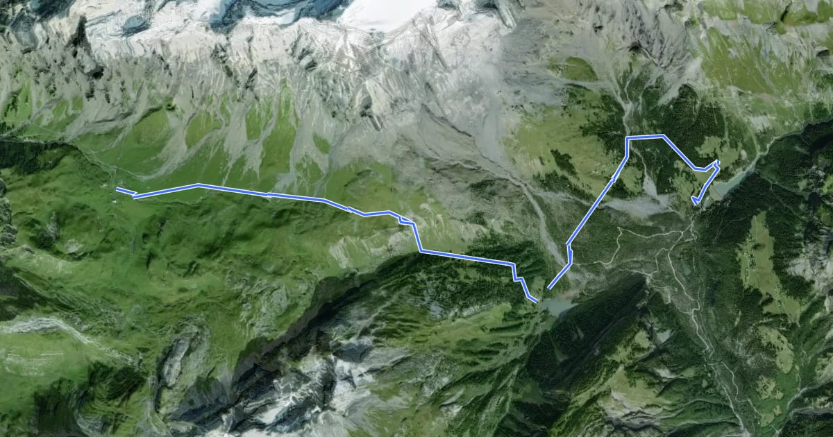 Маршрут Via Alpina Stage 76: Auberge du Godey - Anzeinde на спутниковом снимке