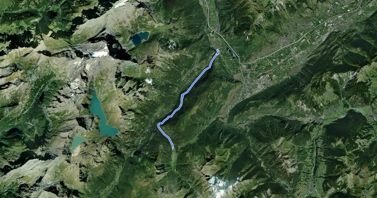 Маршрут Via Alpina Stage 79: Vernayaz - Trient на спутниковом снимке