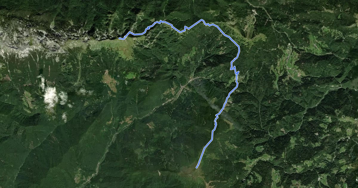 Маршрут Via Alpina Stage 9: Porezen - Črna Prst на спутниковом снимке