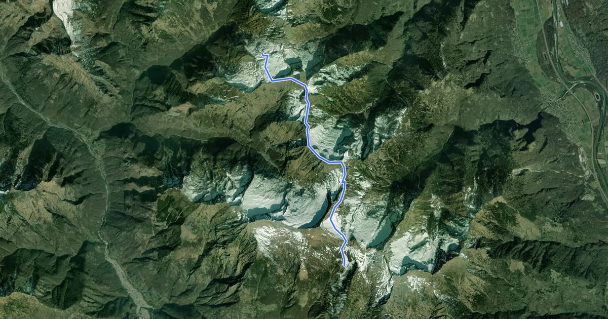 Маршрут Via Alta della Verzasca Tappa 1 на спутниковом снимке