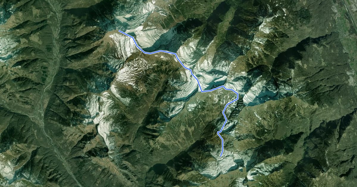 Маршрут Via Alta della Verzasca Tappa 2 на спутниковом снимке