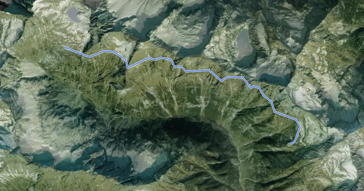 Маршрут Via Alta della Verzasca Tappa 4 на спутниковом снимке