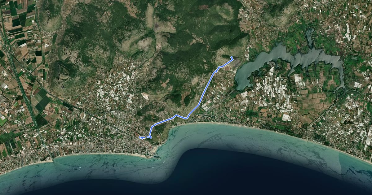 Маршрут Via Appia Superiore на спутниковом снимке