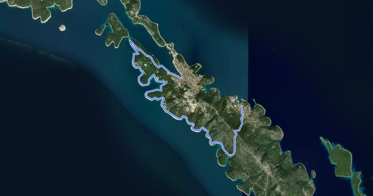 Маршрут Via Apsyrtides #10: Mali Lošinj => Veli Lošinj на спутниковом снимке