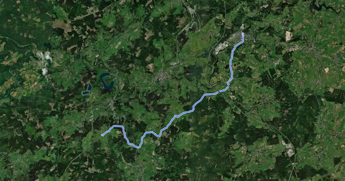 Маршрут Via Arduinna - branche Malmedy на спутниковом снимке