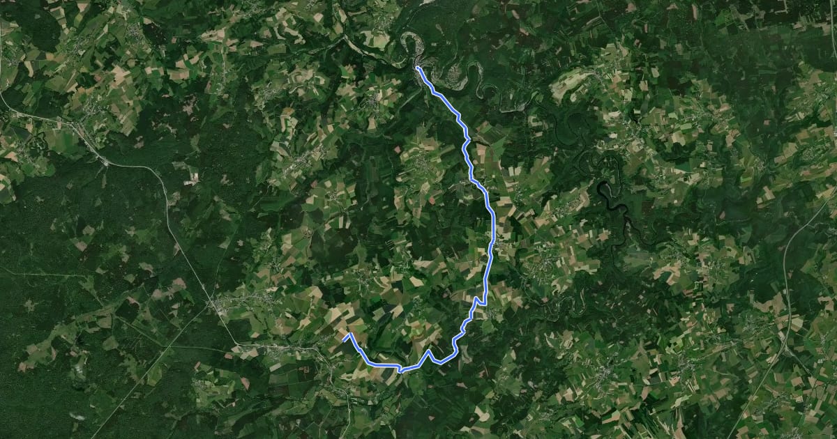 Маршрут Via Arduinna - de La Roche à Tenneville на спутниковом снимке