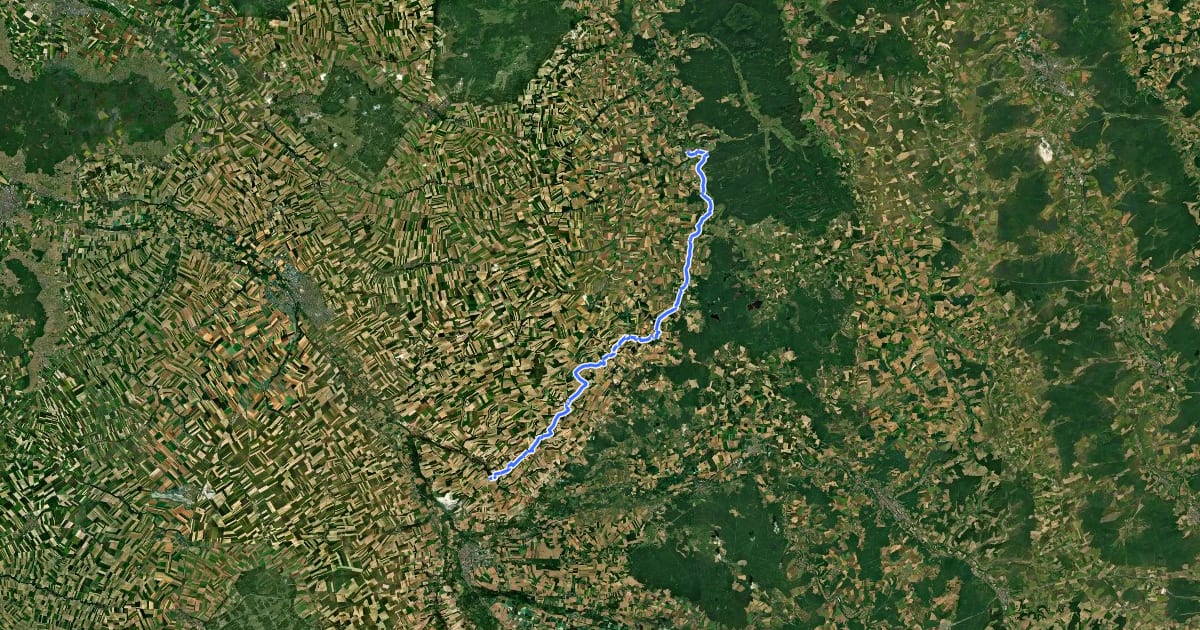 Маршрут Via Arduinna - de Sainte-Menehould à Saint-Lumier-en-Champagne на спутниковом снимке