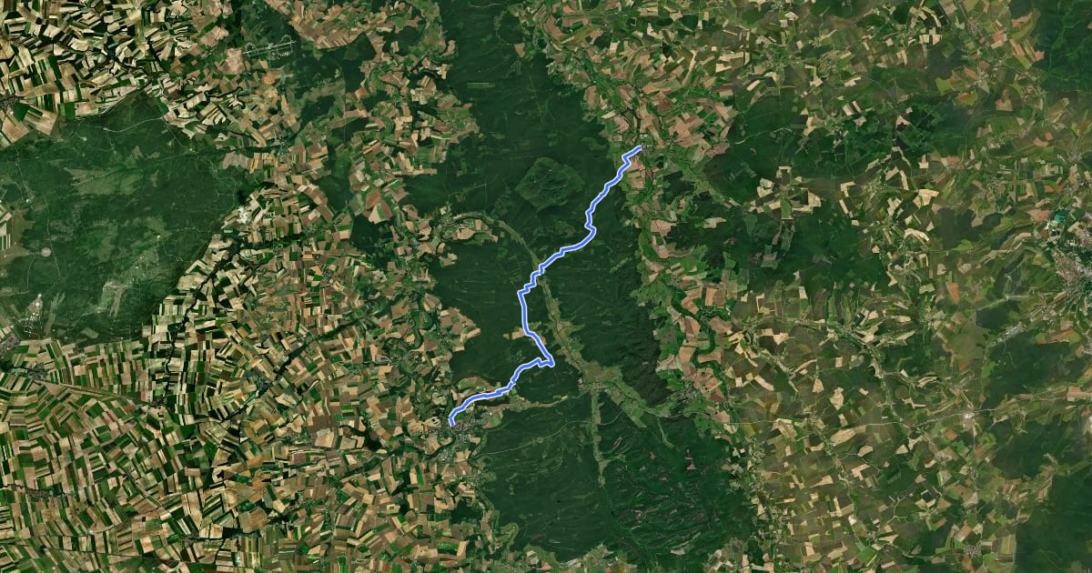 Маршрут Via Arduinna - de Varennes-en-Argonne à Sainte-Menehould на спутниковом снимке