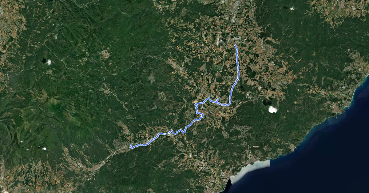 Маршрут Via Augusta la Selva на спутниковом снимке