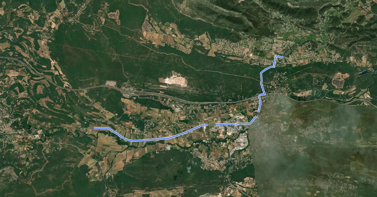 Маршрут Via Aurelia, Le Val - Fontrouvière на спутниковом снимке