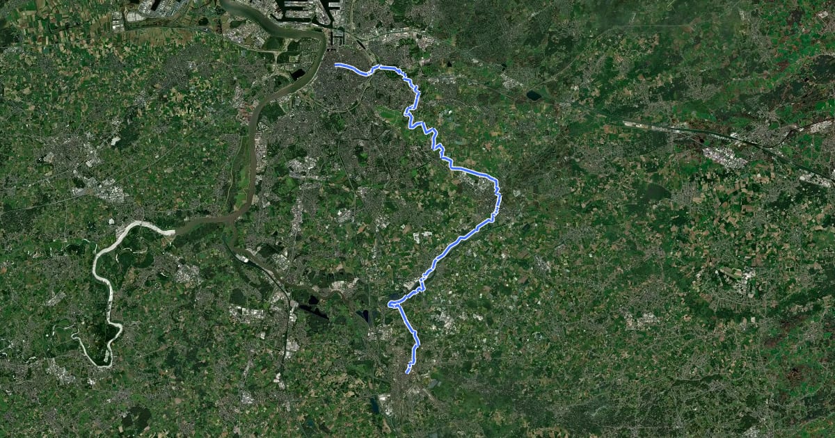 Маршрут Via Brabantica, Antwerpen - Mechelen на спутниковом снимке