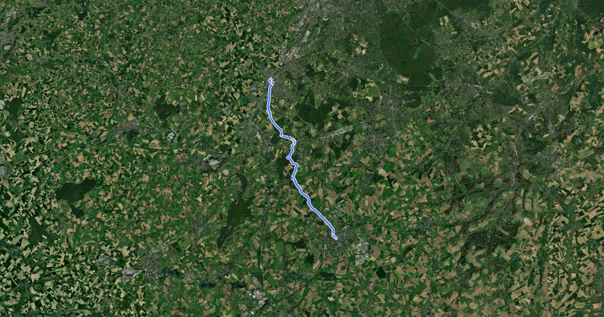 Маршрут Via Brabantica, Halle - Nivelles на спутниковом снимке