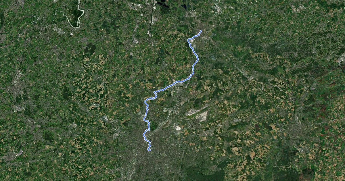Маршрут Via Brabantica, Mechelen - Brussels на спутниковом снимке