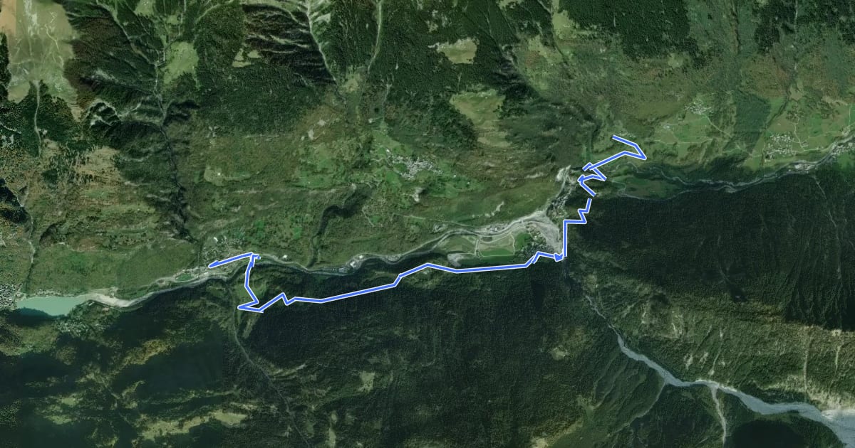 Маршрут Via Bregaglia - Variante di Bondo на спутниковом снимке