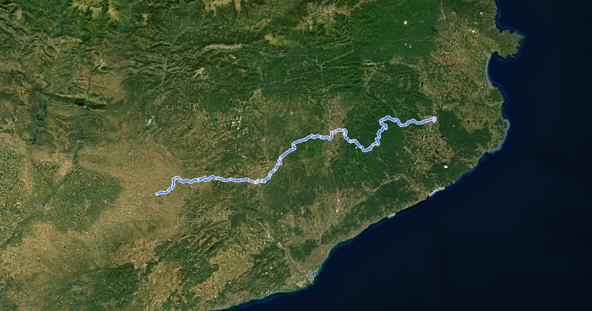 Маршрут Via cicloturística InterCatalunya на спутниковом снимке