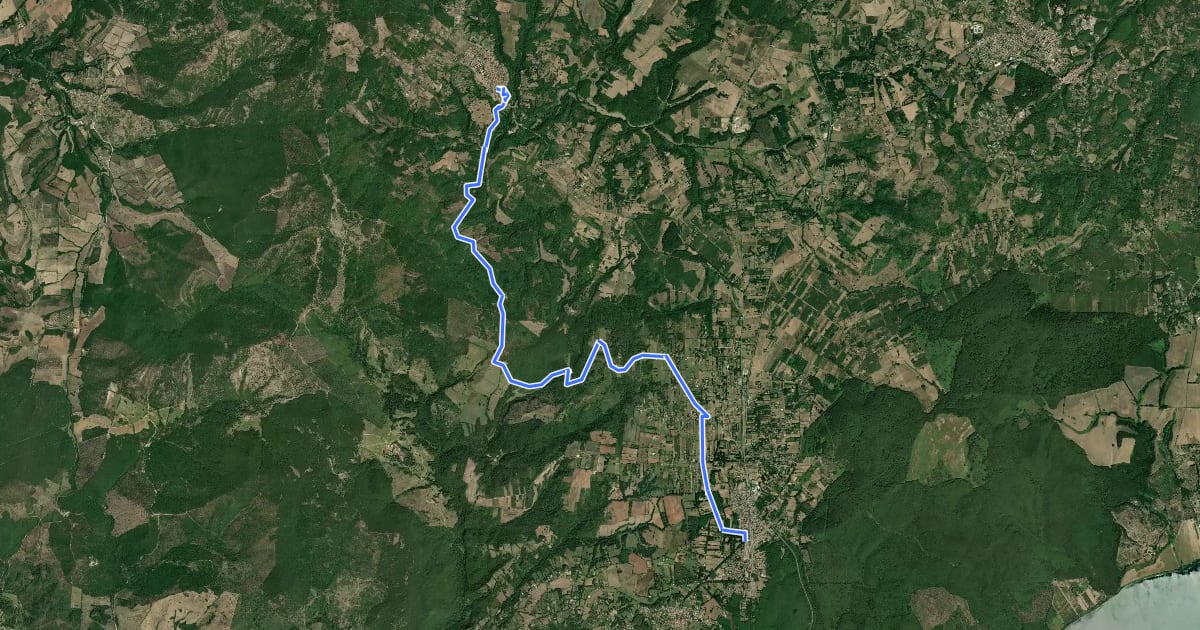 Маршрут Via Clodia Stage 1 на спутниковом снимке