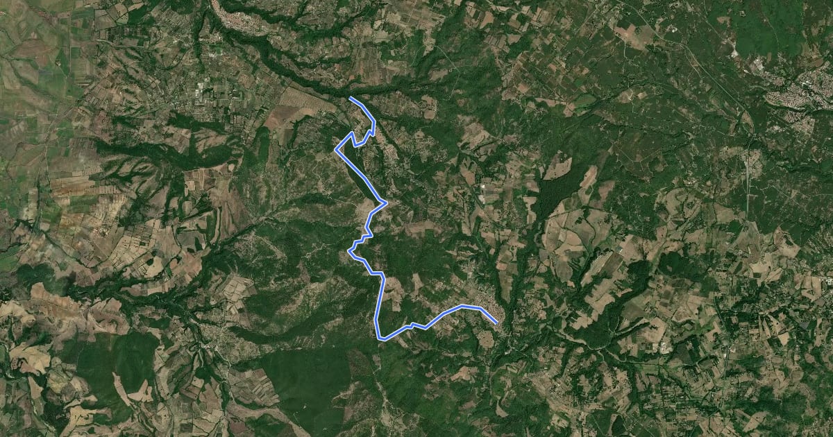 Маршрут Via Clodia Stage 2 на спутниковом снимке