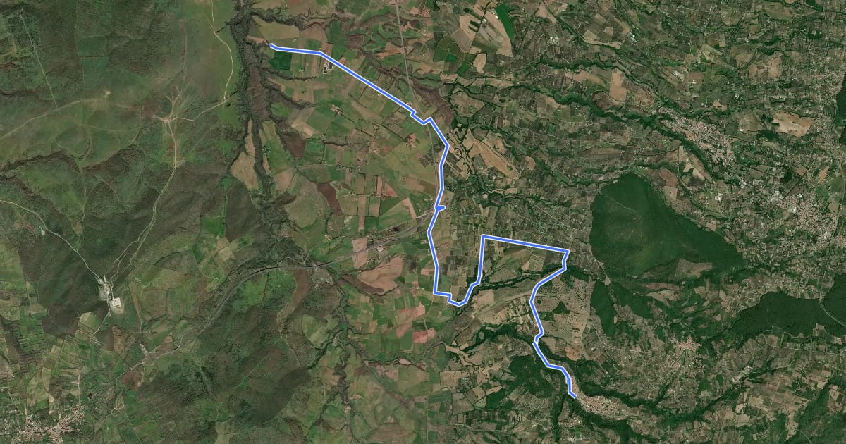 Маршрут Via Clodia Stage 3 на спутниковом снимке