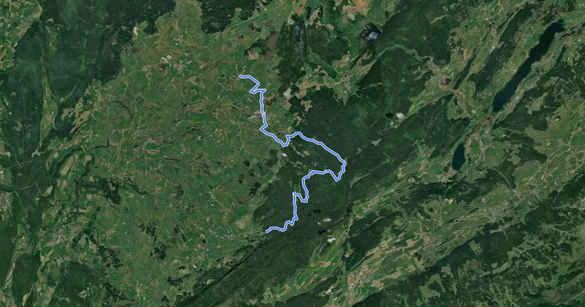 Маршрут Via Cluny Etape 11 на спутниковом снимке