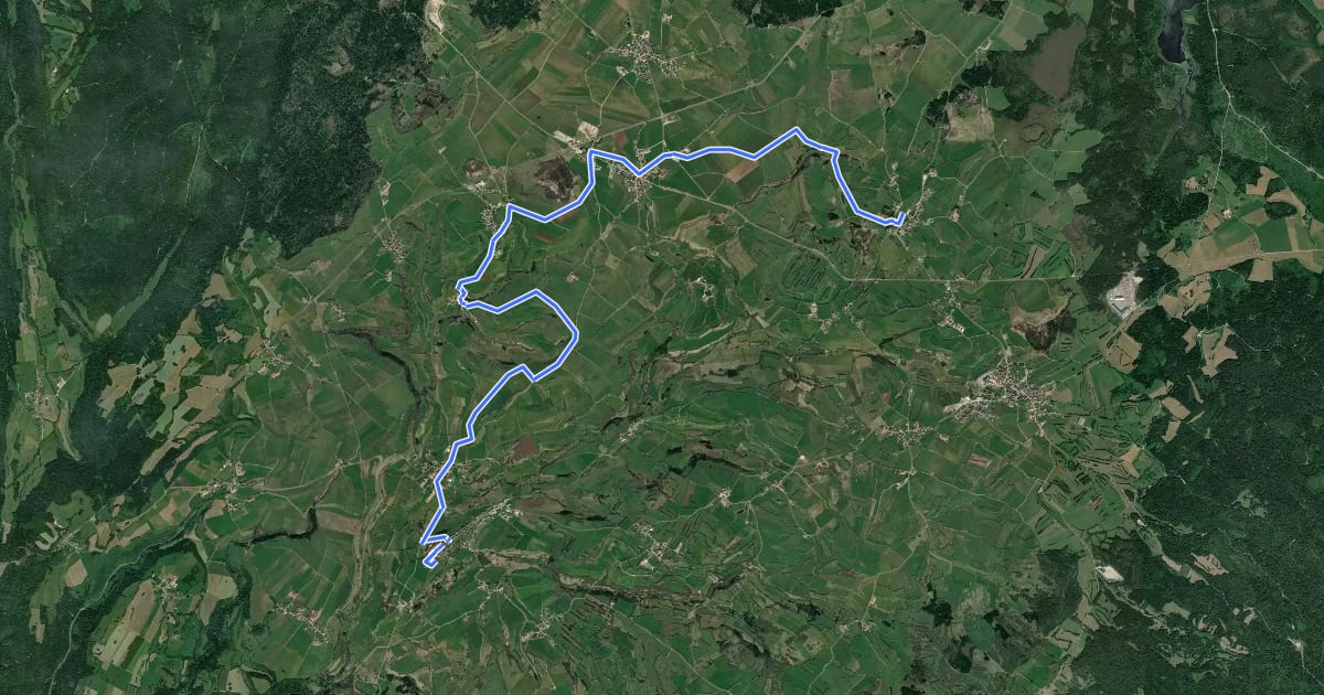 Маршрут Via Cluny Etape 12 на спутниковом снимке