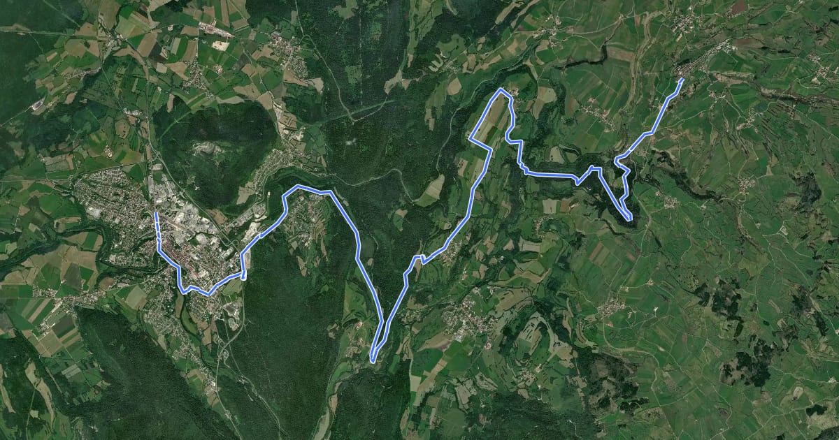 Маршрут Via Cluny Etape 13 на спутниковом снимке