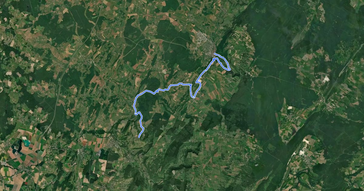 Маршрут Via Cluny Etape 15 на спутниковом снимке