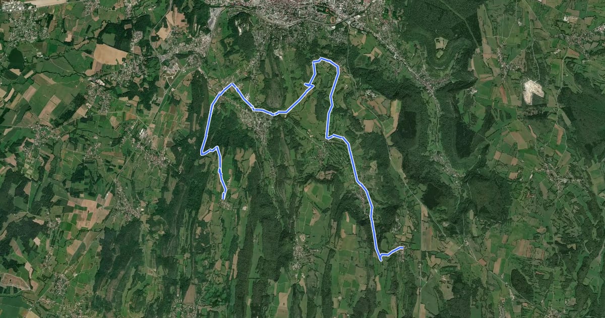Маршрут Via Cluny Etape 18 на спутниковом снимке