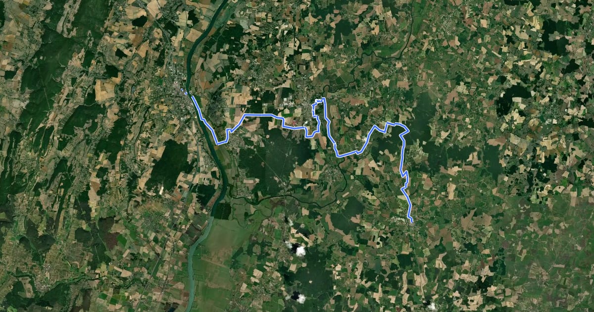 Маршрут Via Cluny Etape 24 на спутниковом снимке