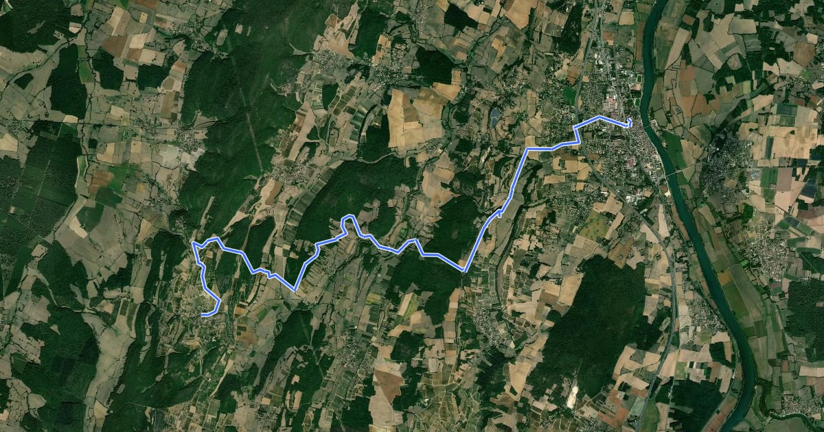Маршрут Via Cluny Etape 25 на спутниковом снимке