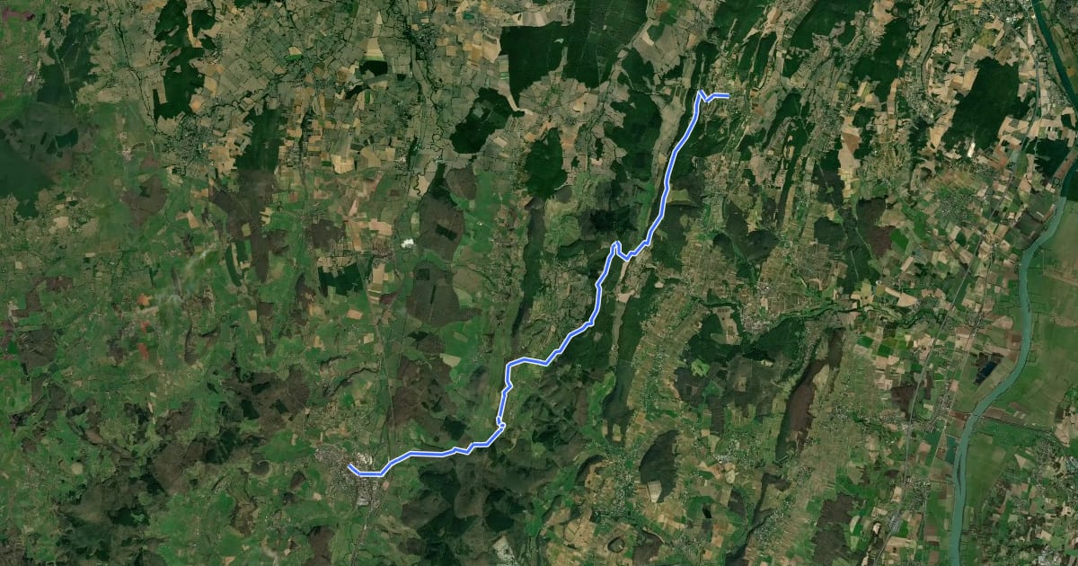 Маршрут Via Cluny Etape 26 на спутниковом снимке