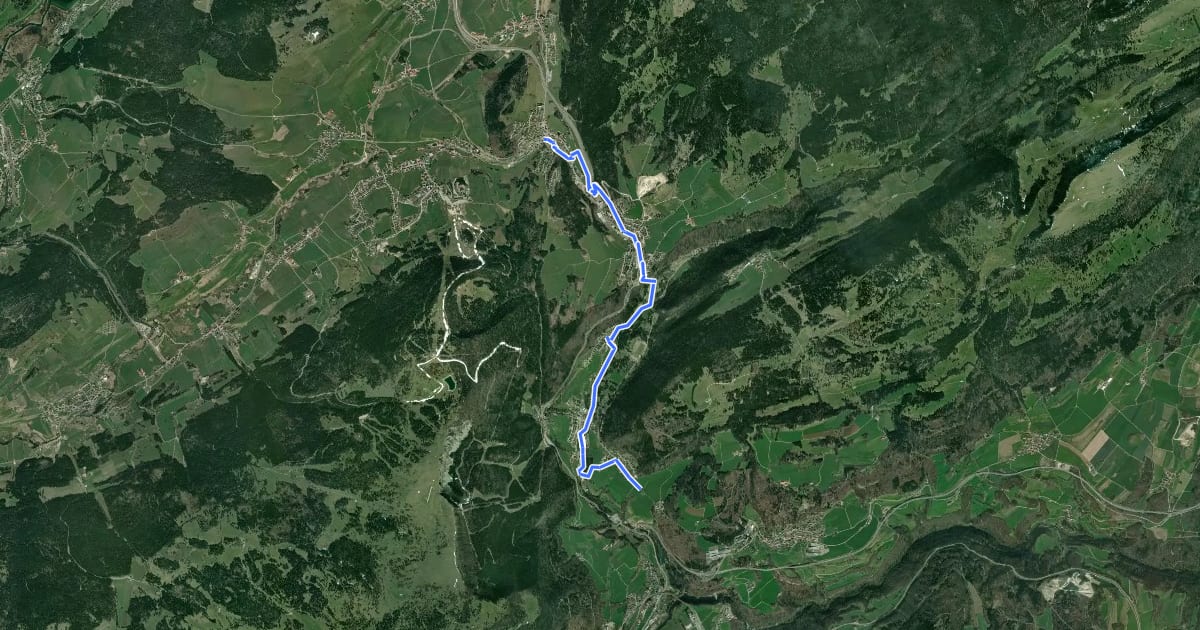 Маршрут Via Cluny Etape 8 на спутниковом снимке