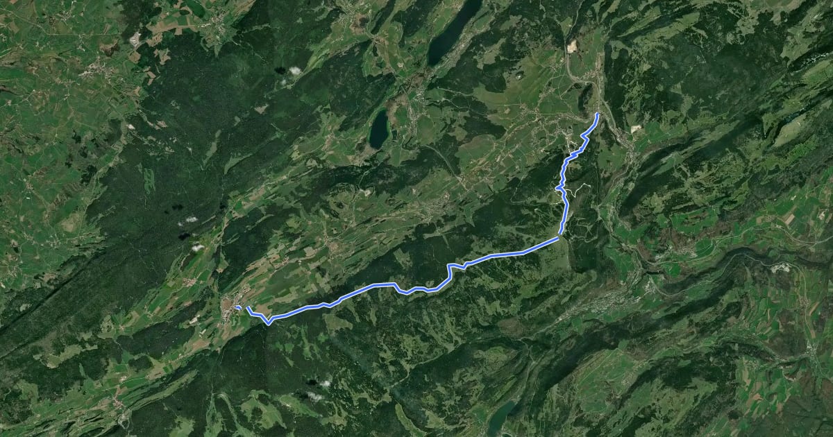 Маршрут Via Cluny Etape 9 на спутниковом снимке