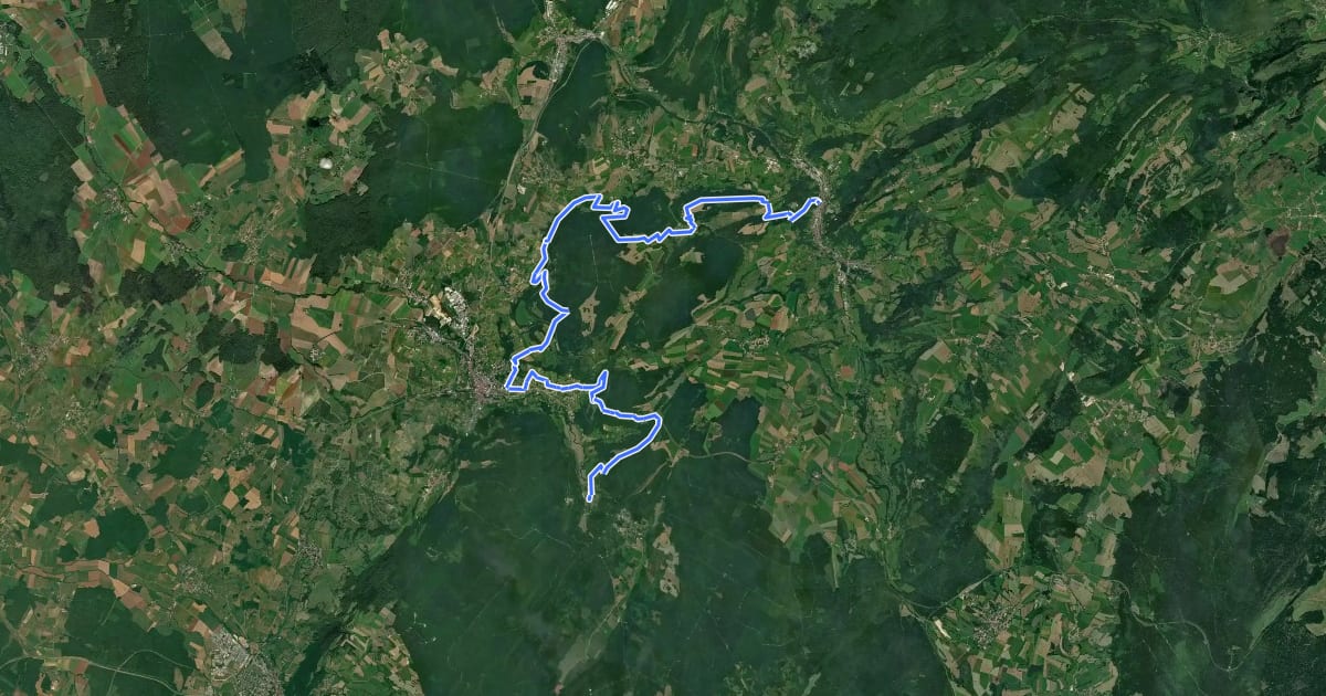 Маршрут Via Cluny variante Dole Etape 3 на спутниковом снимке
