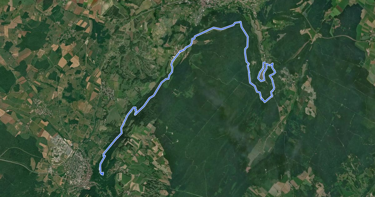 Маршрут Via Cluny variante Dole Etape 4 на спутниковом снимке
