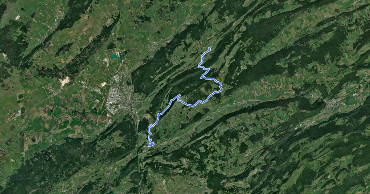 Маршрут Via Cluny Variante Morteau Etape 2 на спутниковом снимке