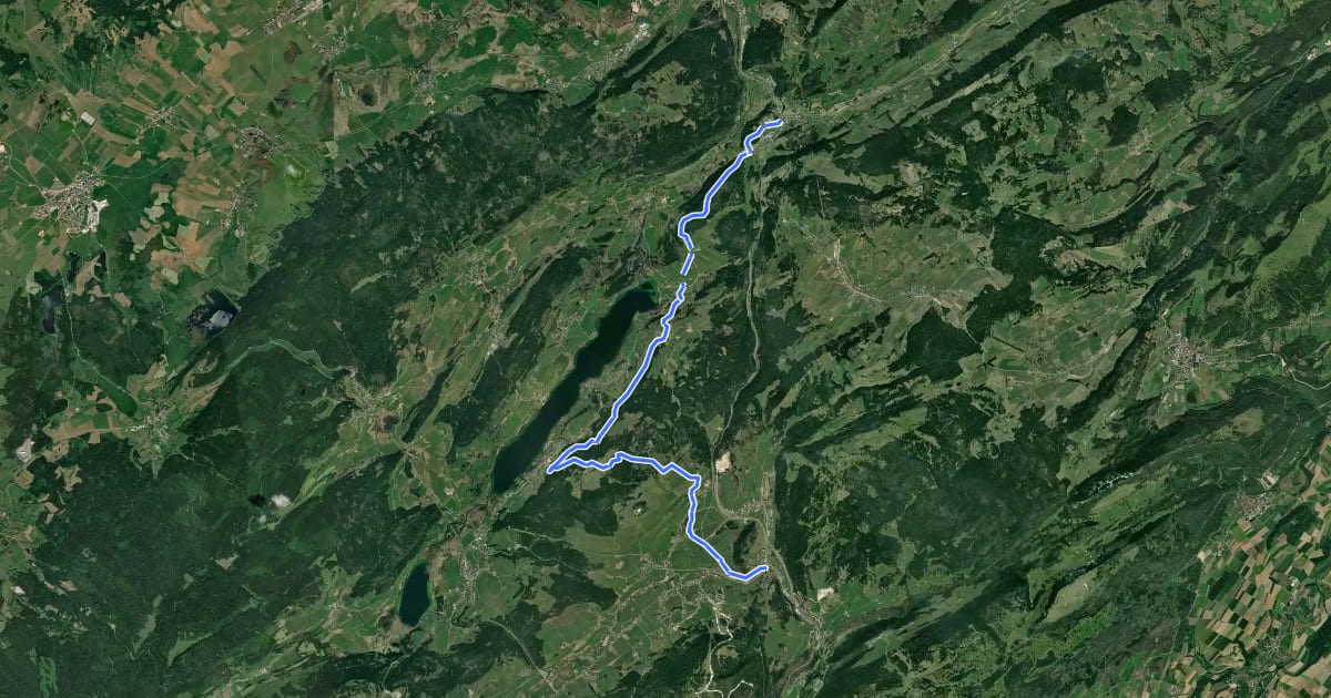 Маршрут Via Cluny Variante Morteau Etape 3 на спутниковом снимке