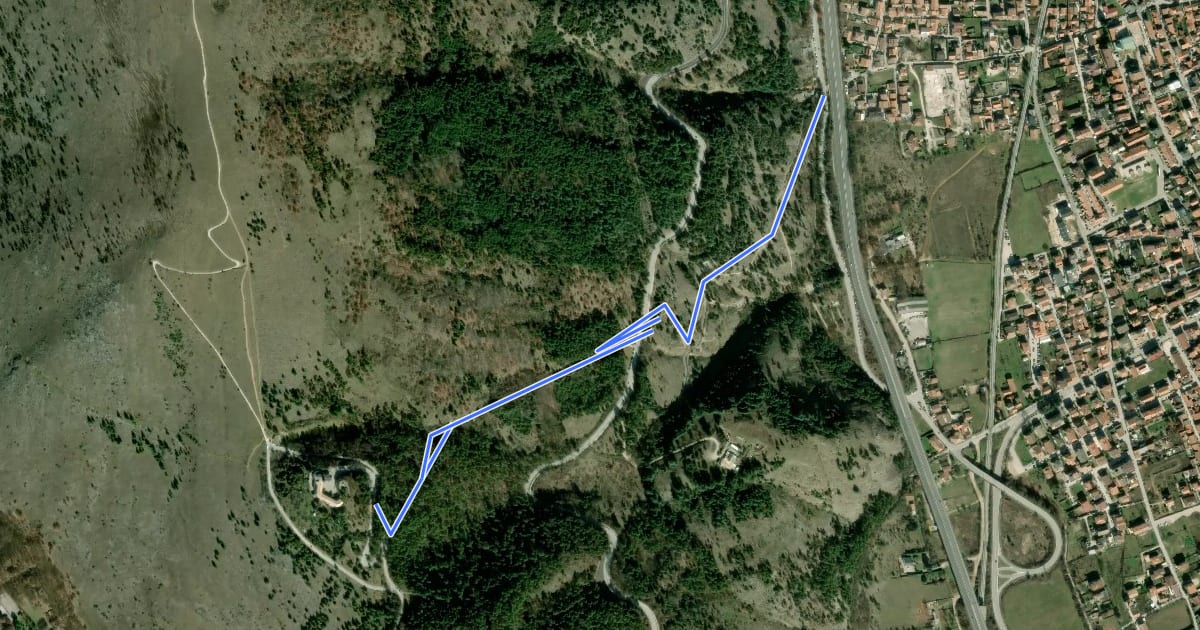 Маршрут VIA CRUCIS на спутниковом снимке